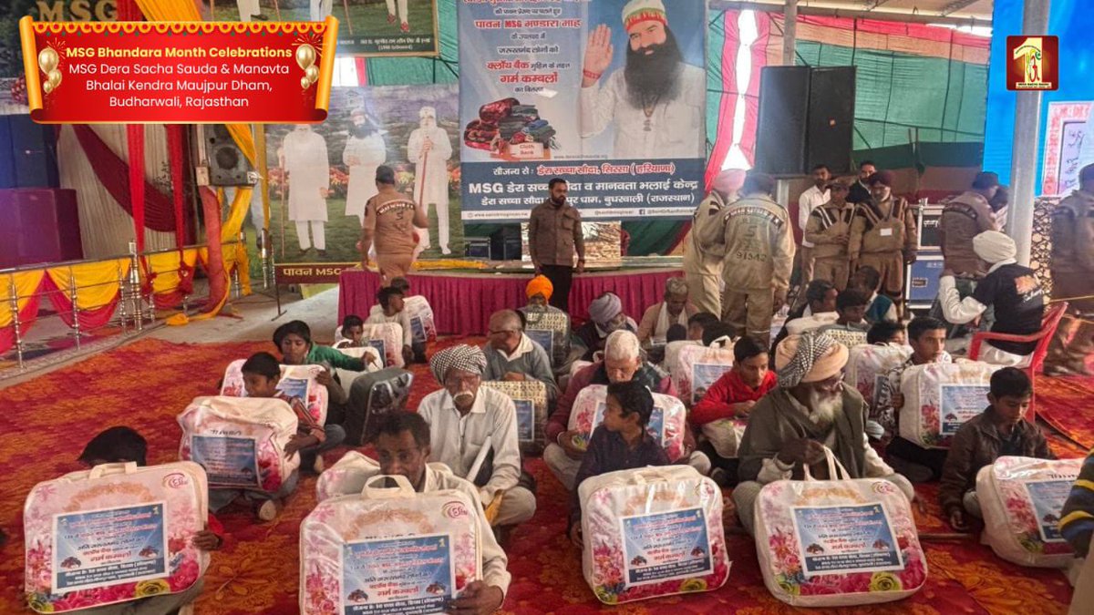 DSSNewsUpdates's tweet image. The divine aura of the MSG Bhandara celebrations at Maujpur Dham was cosmic and soul-enriching, touching every heart.
Lakhs of devotees from diverse faiths travelled from far and wide to attend the sacred event and receive profound blessings. In the serene ambience of the pandal,…