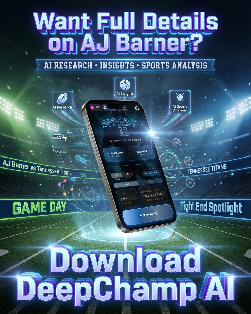 deepchampai's tweet image. 🏈 AJ Barner NFL Spotlight
AJ Barner is putting on a show for NFL against Tennessee Titans.
AJ Barner is red-hot, averaging 28.3 receiving yards over his last four games, consistently showcasing his ability to impact the Sea…
Full slides &amp;amp;…
#NFL #DeepChampAI #AJBarner #SEA #TEN