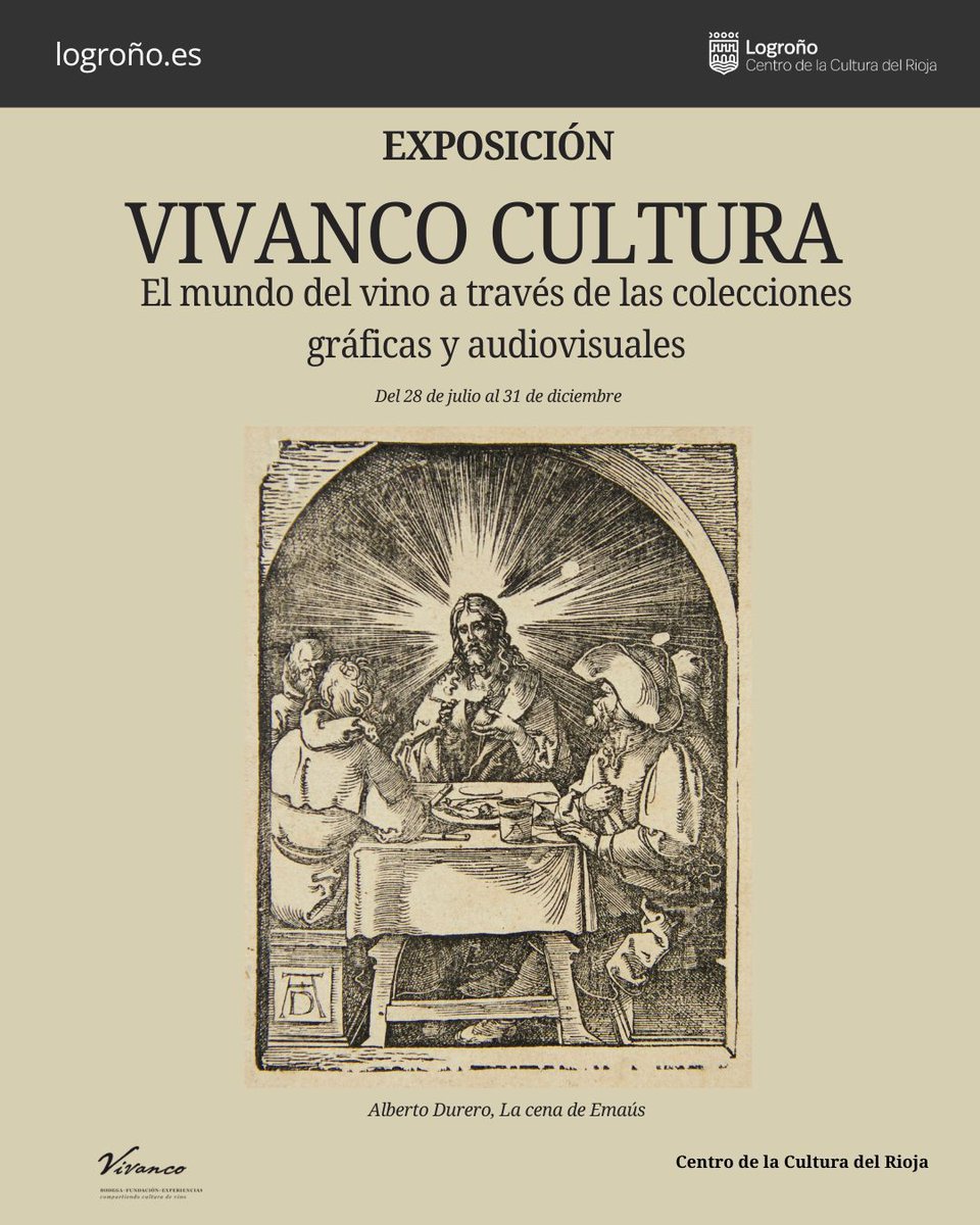 🖼️🍷 | Todavía estás a tiempo de disfrutar en el <a href="/CentrodelRioja/">Centro de la cultura del Rioja</a> de la exposición ‘Vivanco Cultura’, una mirada única al mundo del vino a través de las colecciones gráficas y audiovisuales del Premio Internacional de Grabado y Vino Pedro Vivanco.

🔹Una propuesta distinta,