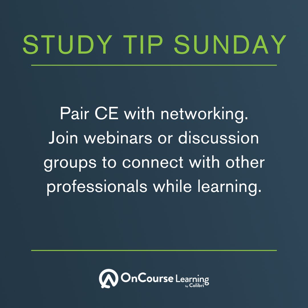 OnCourseFS's tweet image. Learn + network = win-win! CE can open doors to new connections.

#StudyTips