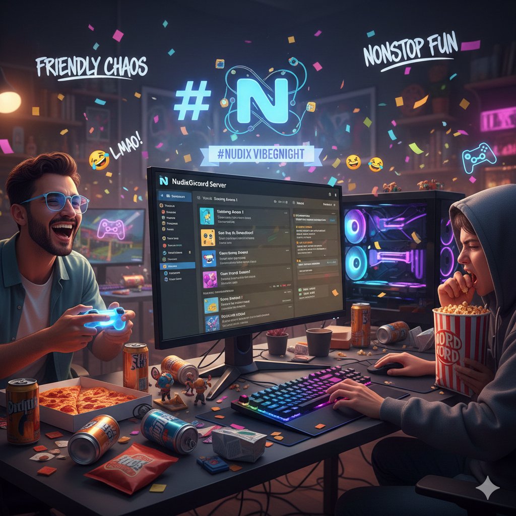 Lanchoweb3's tweet image. 🎮✨ Gaming Night on the Nudix Discord Server!
Good vibes, laughter, friendly chaos, and nonstop fun await 😍🔥
Grab your snacks, hop in voice chat, and let’s game like never before! 🕹️💫
#Nudix #GamingNight #FunVibes @Nudix_io