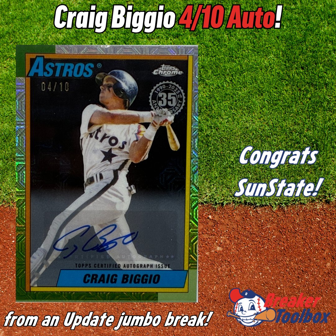 BreakerToolbox's tweet image. Craig Biggio 4/10 auto from a Topps Update jumbo break! Congrats SunState!

#baseballcards #cardbreaks #topps #toppsupdate #thehobby