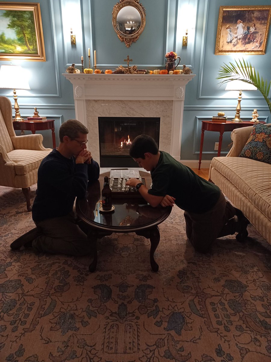 KristinCarrigg's tweet image. Good idea! As of right now, the chess board is a functional piece. My husband and son play every night. Maybe we can put the chess board on a table between the chairs in the future.