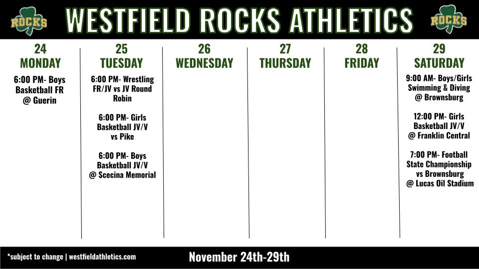 rocksathletics's tweet photo. ☘️ROCKS ATHLETICS☘️
📆 November 24th-29th https://t.co/BllwFSHSB1