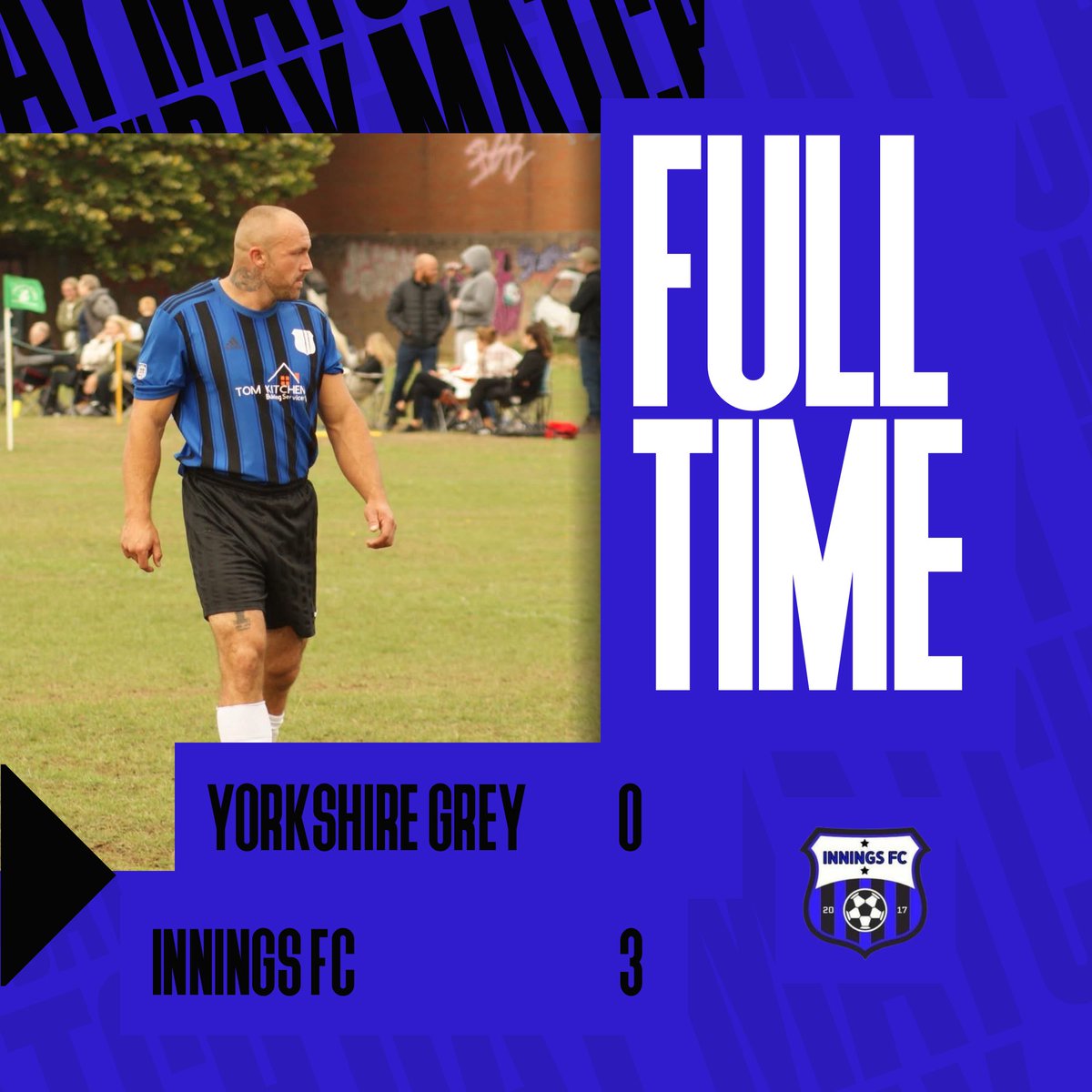Innings FC secured a place in round 4 of the Sheffield trophy with a 3-0 win away at Yorkshire grey! After a goalless first half, the breakthrough came in the second half, an own goal gave Innings the lead before goals from Tom Kirk &amp; Lewis Rixton secured the win! 

#uptheinnings