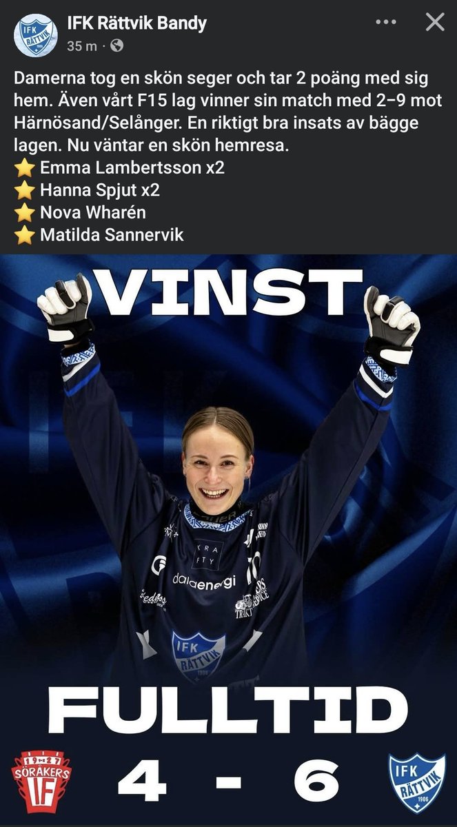 sliparn1's tweet photo. Full pott mot Söråker 👍👏 
#svbandy https://t.co/3CCmN7ZBVr
