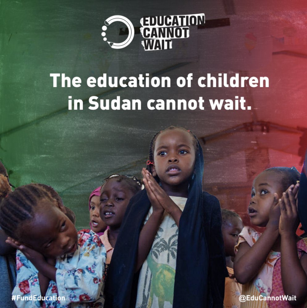 EduCannotWait's tweet image. Children in #Sudan have endured over 2 years of unimaginable violence:

🚨Schools attacked
❌Girls subjected to #GBV
🍽 Empty stomachs
⚠️ Forced displacement

@EduCannotWait is working with strategic partners to deliver #education as a lifeline, but we need urgent additional…