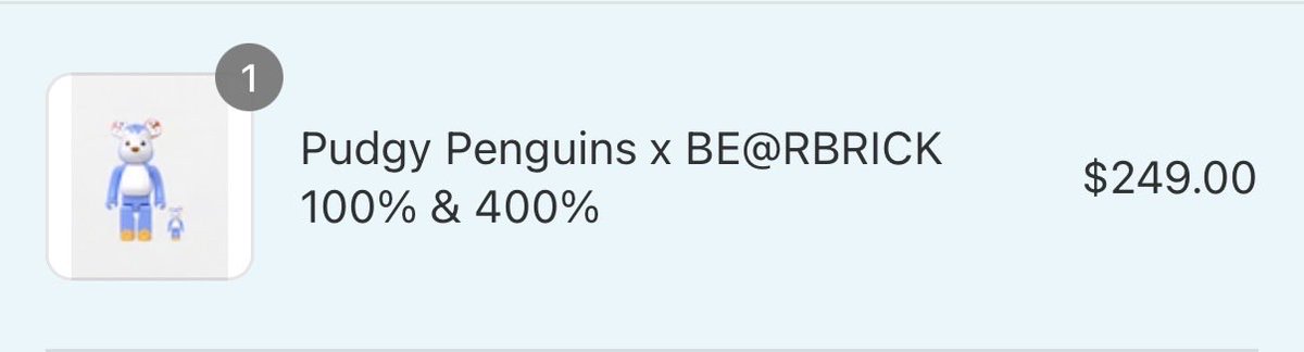 Grabbed the <a href="/pudgypenguins/">Pudgy Penguins</a> X BE@RBRICK collectible! Congrats to <a href="/LucaNetz/">Luca Netz 🐧✳️</a> and the team on the sell out! 

Building my physical collection, grabbed my first <a href="/LilPudgys/">Lil Pudgys</a> &amp; looking for my first big!