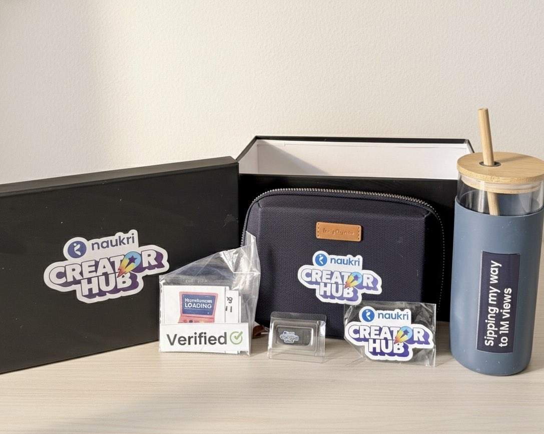 Me opening a package today: “Oh cute.”
Me 3 seconds later: “Wait… this feels like a milestone.” 🤯

Thank you <a href="/Naukri/">Naukri</a> Creator Hub 💜

Started as someone studying creators… now building in this space.

Stay tuned. 👀

#CreatorEconomy #BuildingInPublic