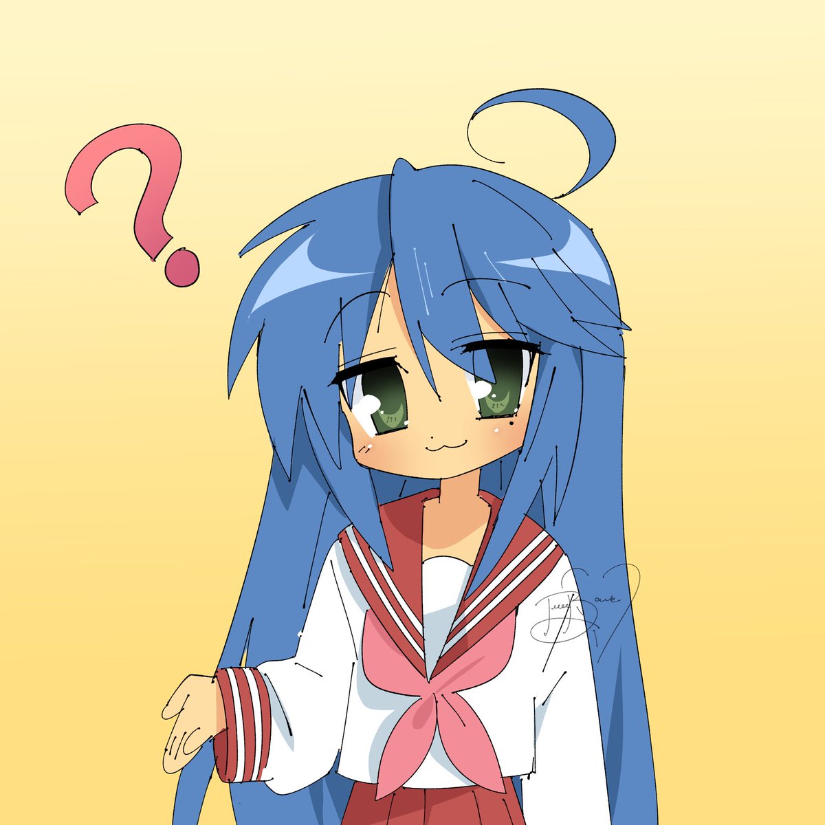 TreeBarkAgain's tweet photo. Quick Konata doodle 
#らきすた https://t.co/f6syJ8PlBJ
