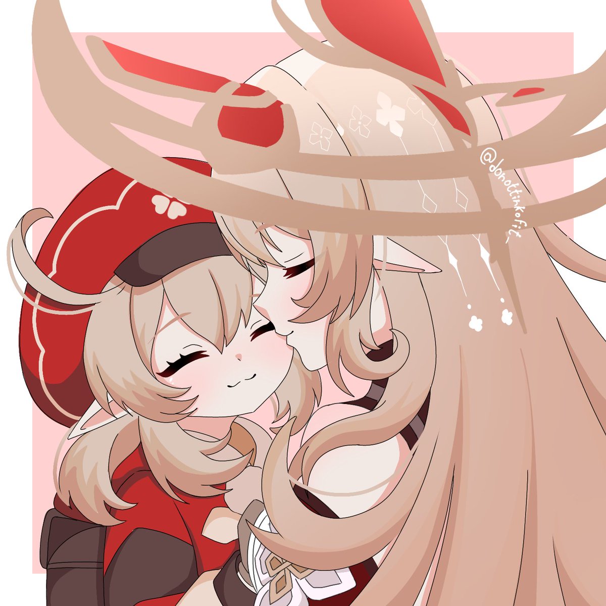 Can't wait to see the them together!! ♡♡ 
I made the hat kind of lazily ';^;
Like and follow if you like my art~
#GenshinImpact #Alice #Klee #fanart