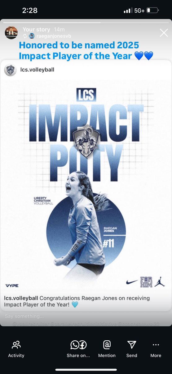 raeganjones22's tweet image. Honored to be named the 2025 Impact Player of the Year . #raeganjones #2028 #pin #utility #lcs