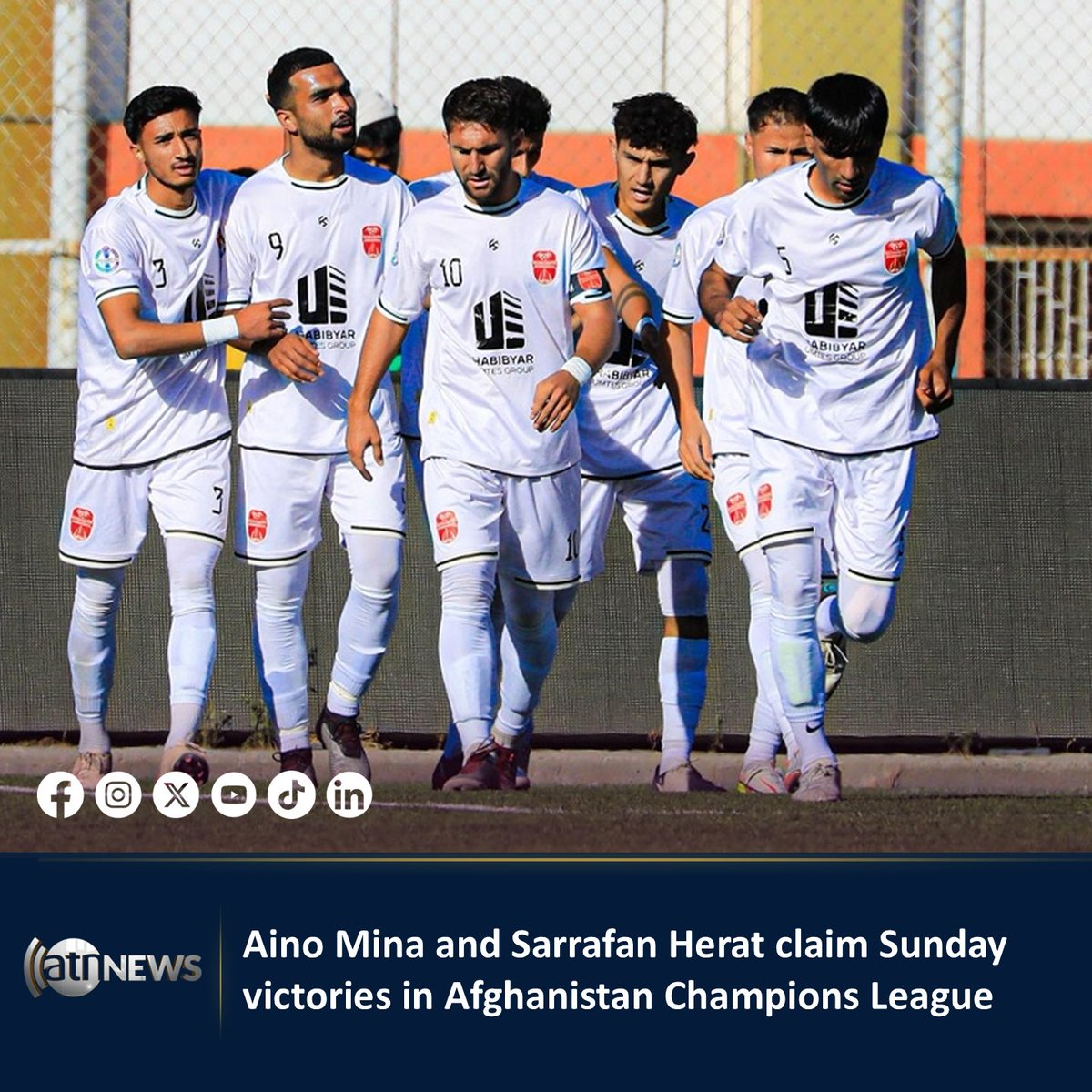 ArianaNews_'s tweet photo. Aino Mina and Sarrafan Herat delivered strong performances on Sunday as the fifth season of the Afghanistan Champions League continued in Kabul.
Read more at: https://t.co/vq0OfNFVgu
#ArianaNews #ACL5 #Afghanistan #Football https://t.co/KoxbL63VPt