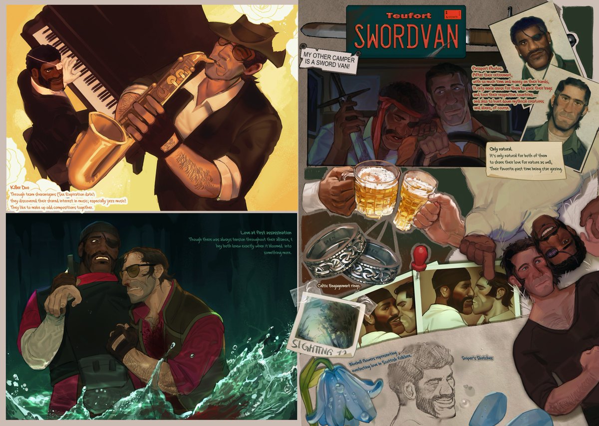 Swordvan page I made for the @/loveandwarzine months ago... i was literally 1 years old dont judge me