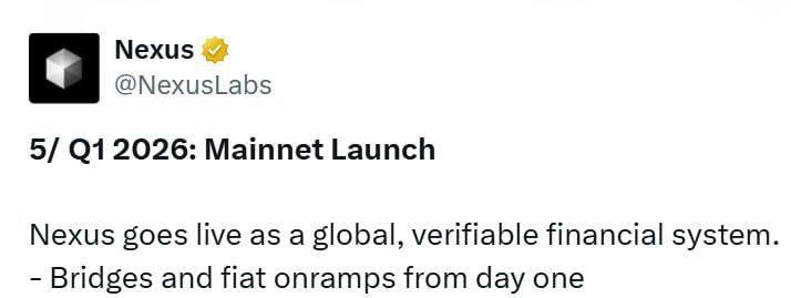 DropintelX's tweet photo. Nexus Mainnet is officially set for Q1 2026 🚀

The countdown has begun! Big things are coming—scalability, innovation, and a stronger ecosystem ahead. Stay early, stay engaged 👀🔥

#Nexus #Mainnet #CryptoUpdate #Web3Community https://t.co/T6QMDNZj9B