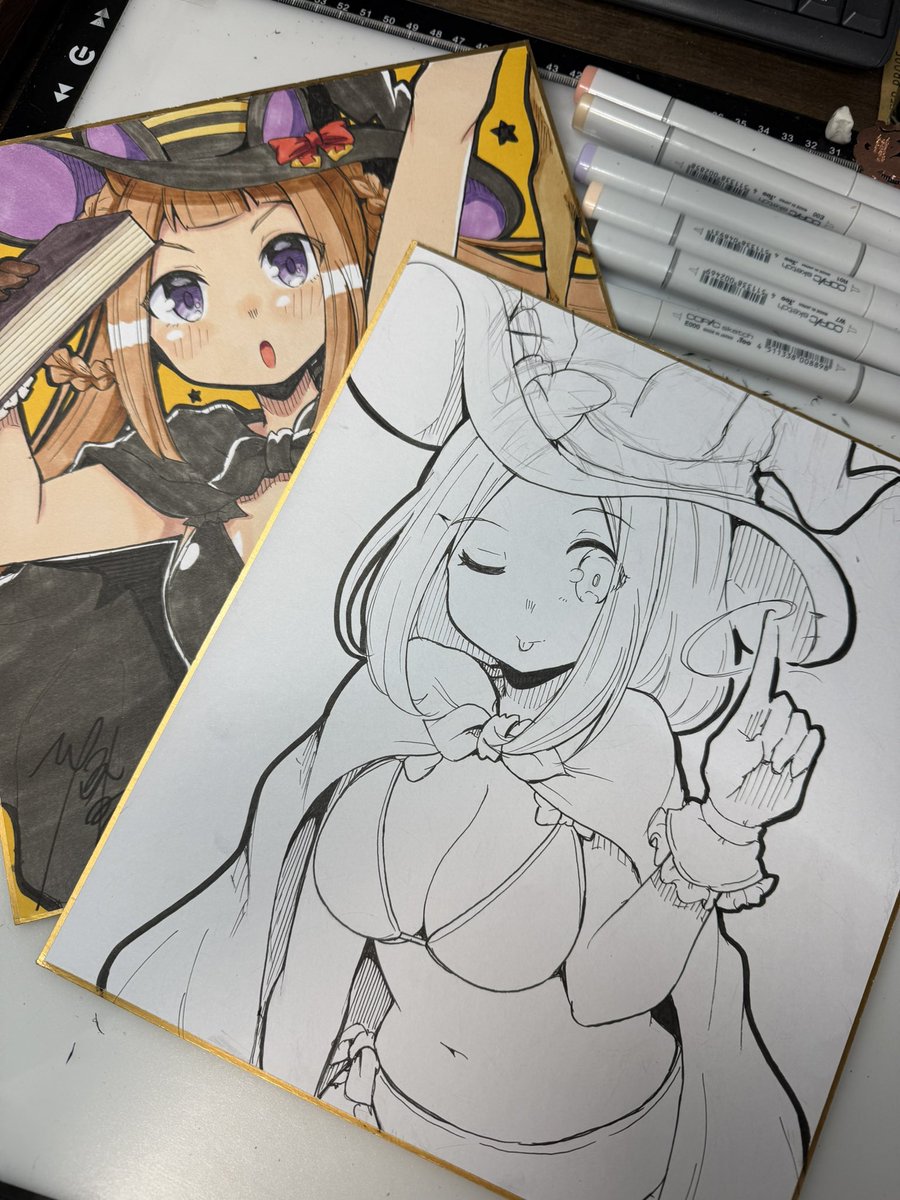 スイープトウショウ(ウマ娘) 「ハロウィンに間に合わなかったトプロとスイーピーを描いてる 終わったらいつものBO」|ひなたみかぜのイラスト