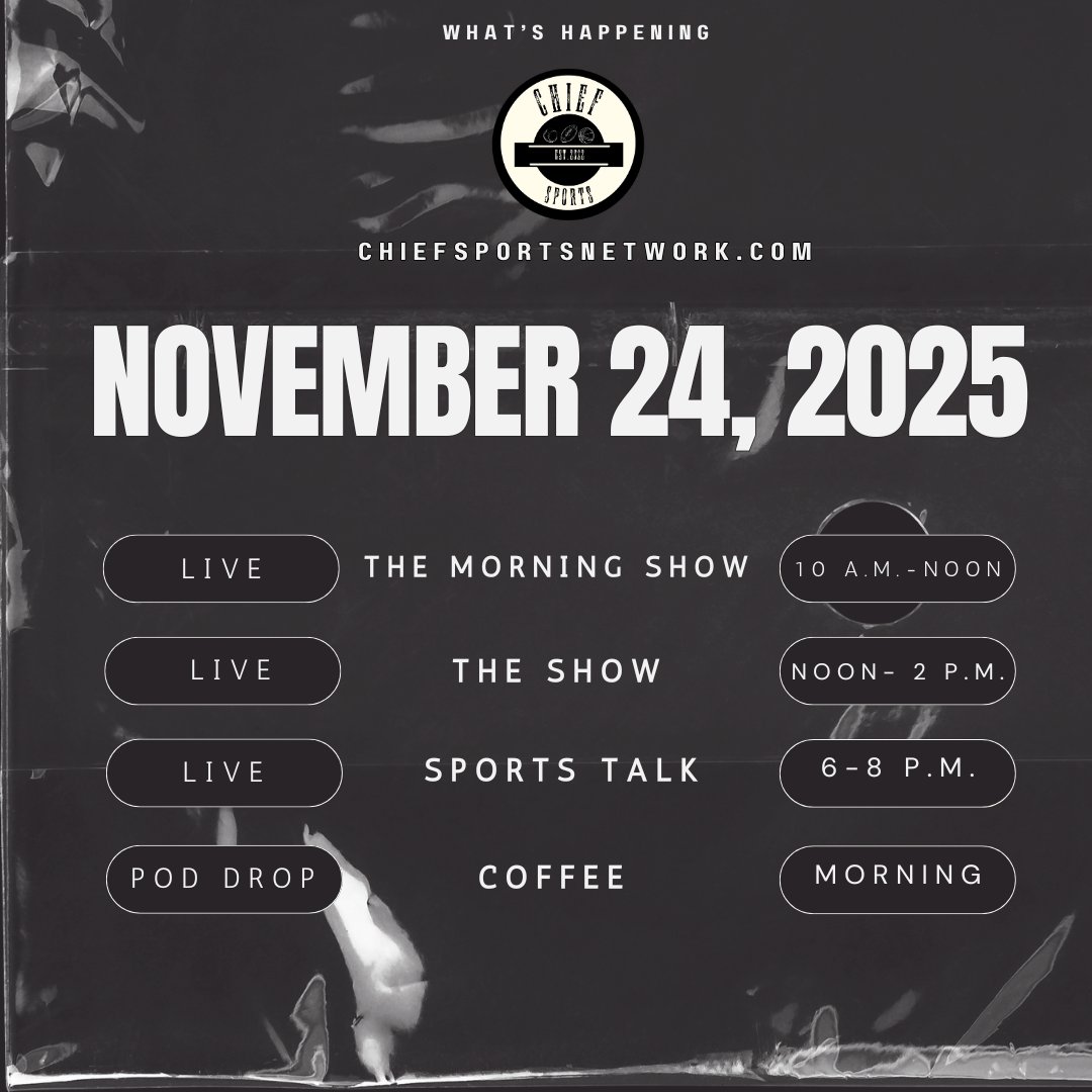 ChiefSportsNet's tweet image. Todays schedule