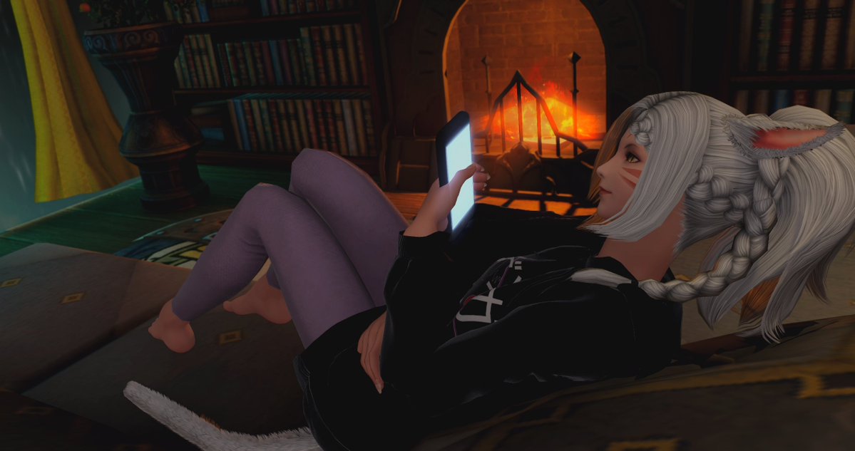 Stay inside kind of day ~ 🌧️

#FFXIV #FF14 #FF14SS 
#miqote #ffxivsnaps