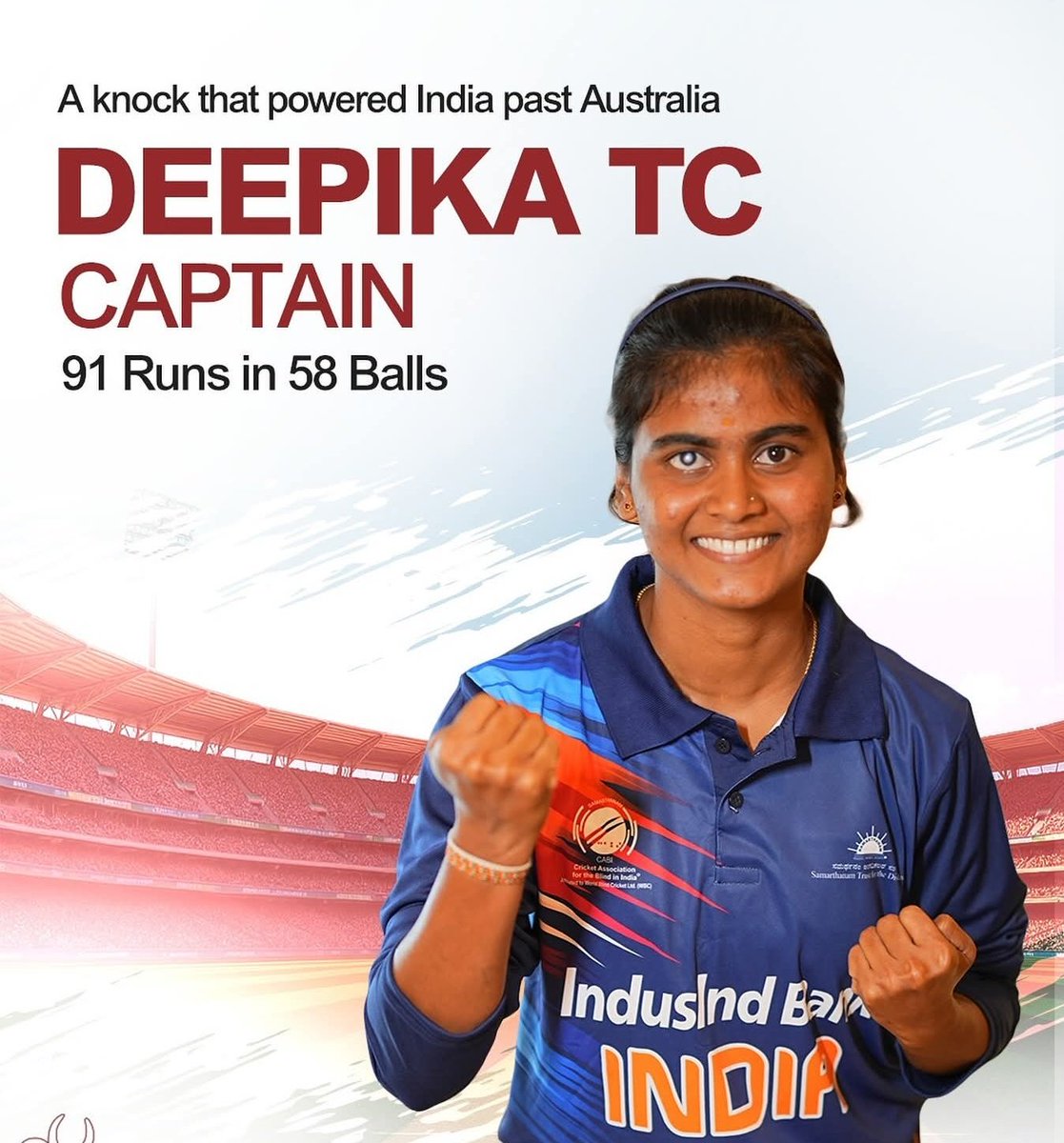 DeepikaTC_'s tweet image. I&apos;m blind so no one congratulates me.

But Thank you INDIA 🇮🇳 for your support.

#T20WorldCup