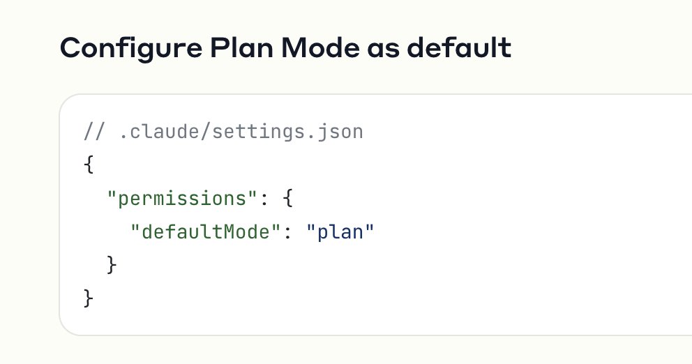 Plan mode settings snippet
