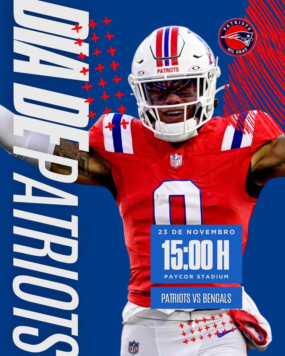 PatriotsMilGrau's tweet photo. MAIS UMA GUERRA. VAMO PATRIOTS 🔥🔥
🆚 Patriots x Bengals
⏰ 15:00 H (Brasilia)
🏟️ Paycor Stadium
📺 DAZN
#Patriots #PatsNation #GoPats #NEPats #ForeverNE #NFL #NFLBrasil #PatriotsBrasil #FABR #FutebolAmericano #NEPatriots https://t.co/GJfeRgDfLw