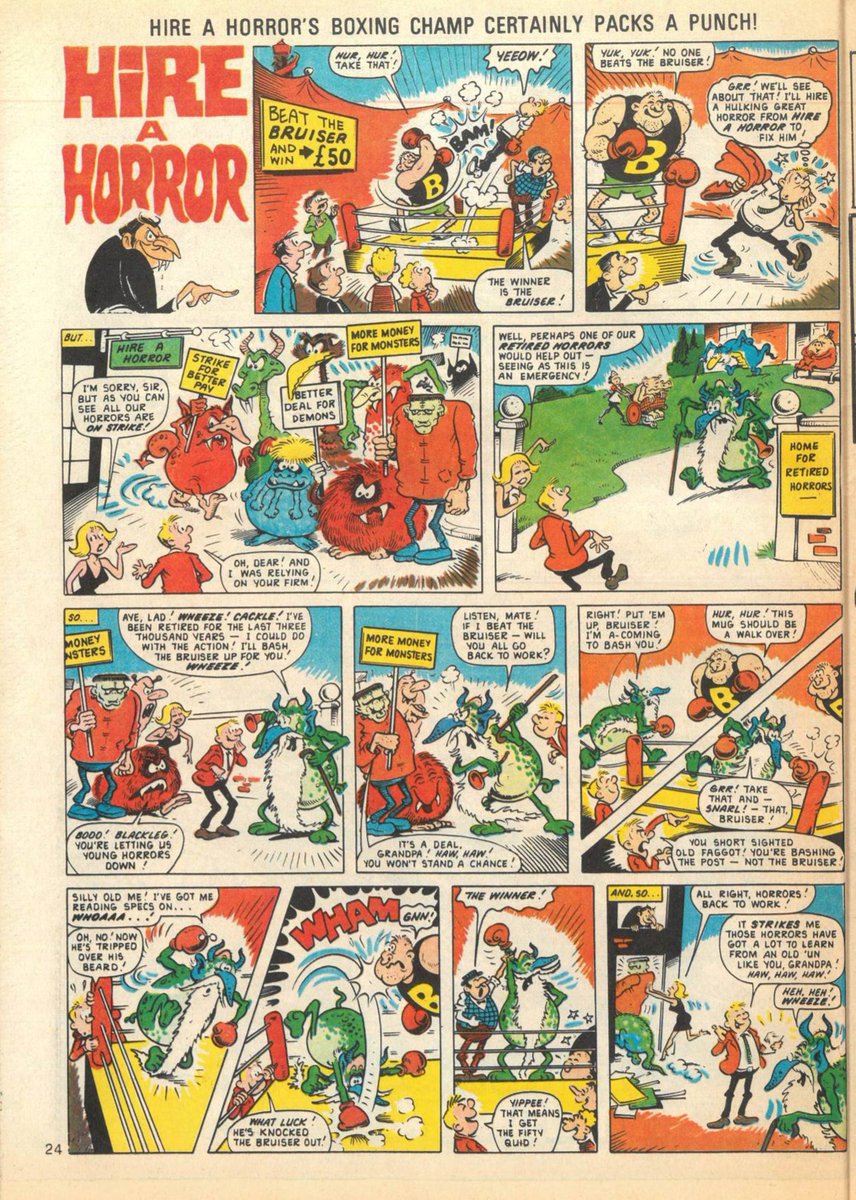 Hire A Horror, as discussed in episode 26 of The Funny Comics Fan Club - available in all good newsagents and wherever you get your podcasts! 
(artist Robert Nixon, copyright Rebellion)
podbean.com/eas/pb-gihwc-1…