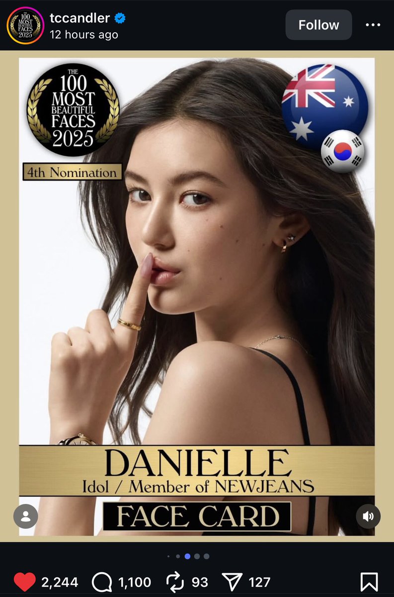 DANIELLE has been Nominated for the 4 year MOST Beautiful FACE in