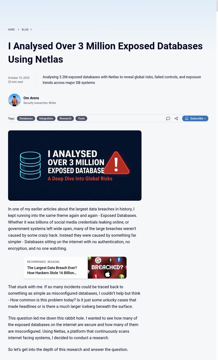 I Analysed Over 3 Million Exposed Databases Using Netlas
netlas.io/blog/exposed_d…