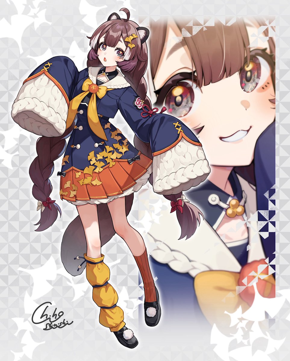 秋色たぬきガール🍂　#創作