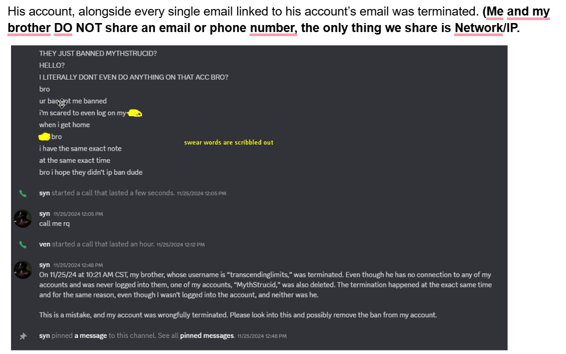 syntheticez's tweet photo. @Roblox @KreekCraft (5) Below are screenshots of our DM's on discord, showing our chats the day he got banned on 11/25/24. https://t.co/LI7P91UXaI