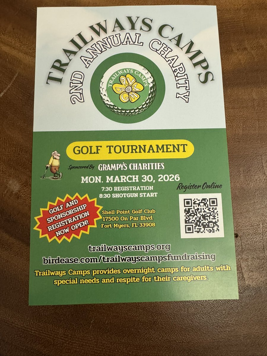 2nd Annual Charity Golf Tournament supporting Trailways 
Camps-Sponsorship and player registration is open during this giving season!