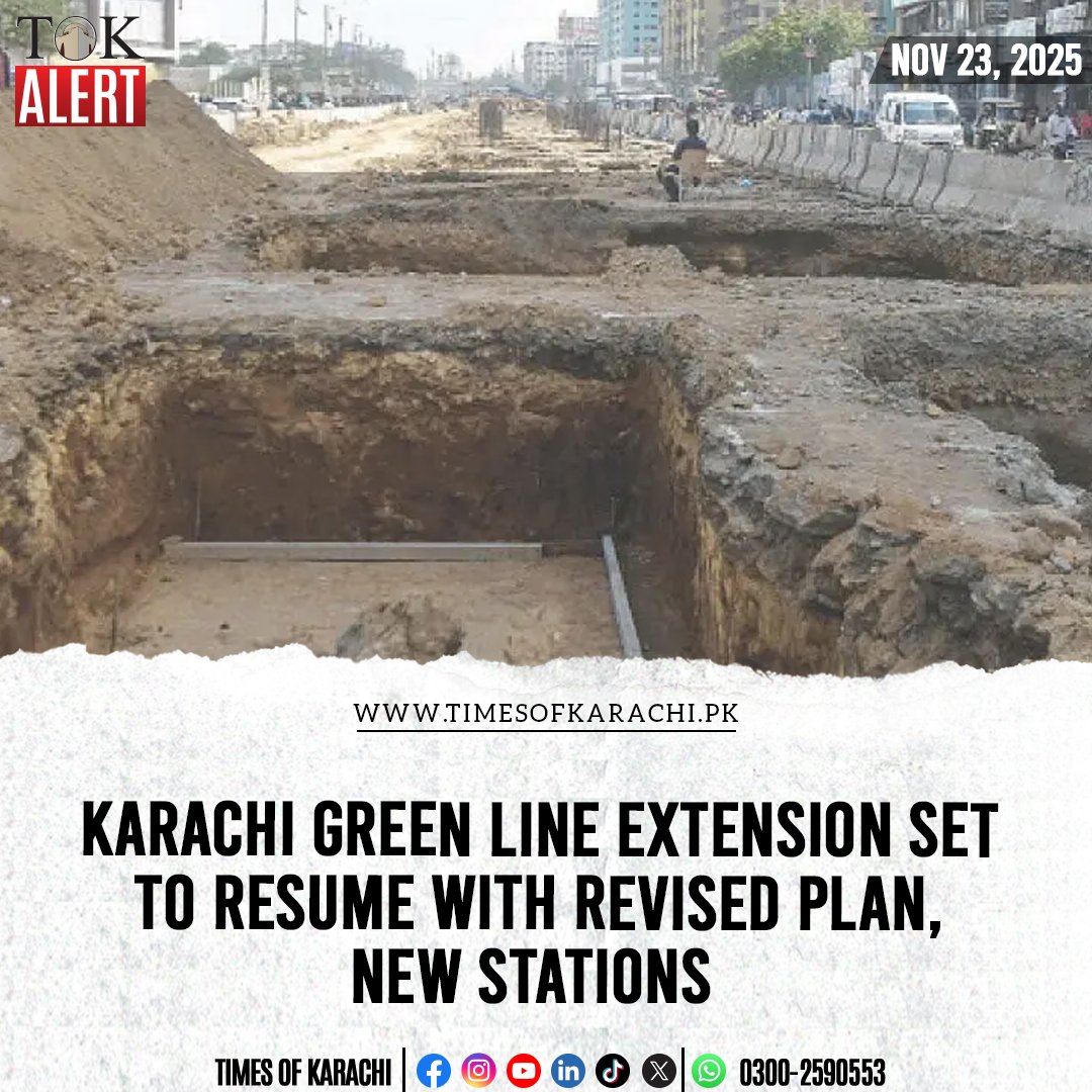 TOKCityOfLights's tweet photo. Karachi’s Green Line Bus Rapid Transit extension is finally moving forward as authorities resolve earlier disputes and approve a revised construction strategy.

Details: https://t.co/nxCvDvioHQ

#TOKAlert #KarachiGreenLine #BRTProject https://t.co/cGR2ewwafs