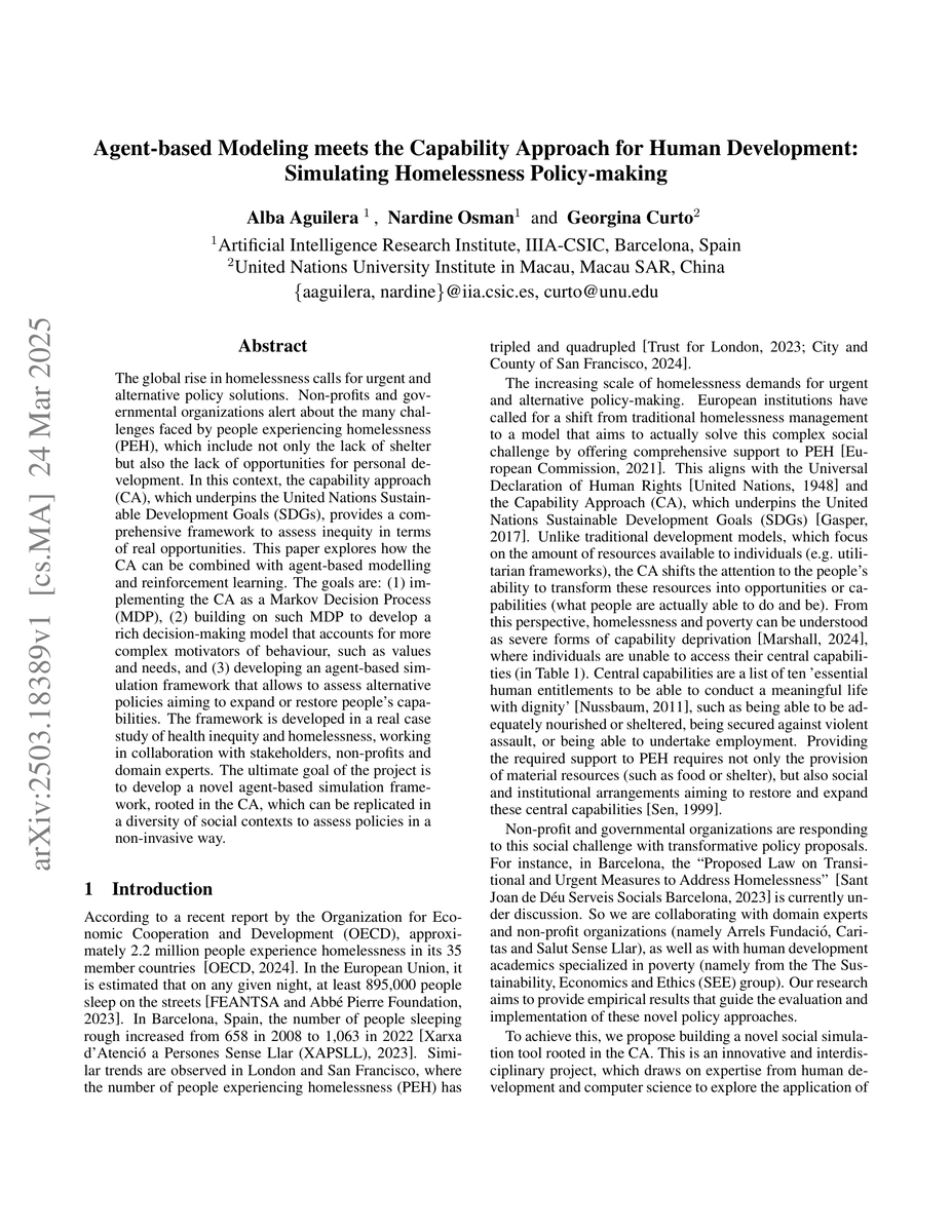MultiLLM's tweet image. ⭕️ Check out MultiLLM debate this new paper &quot;Agent-based Modeling meets the Capability Approach for Human Development:&quot;: 
⭕️ Consensus Review
All debaters agree on the paper&apos;s core points: It operationalizes Sen&apos;s Capability Approach (CA) via agent-based modeling (ABM) and MDPs…