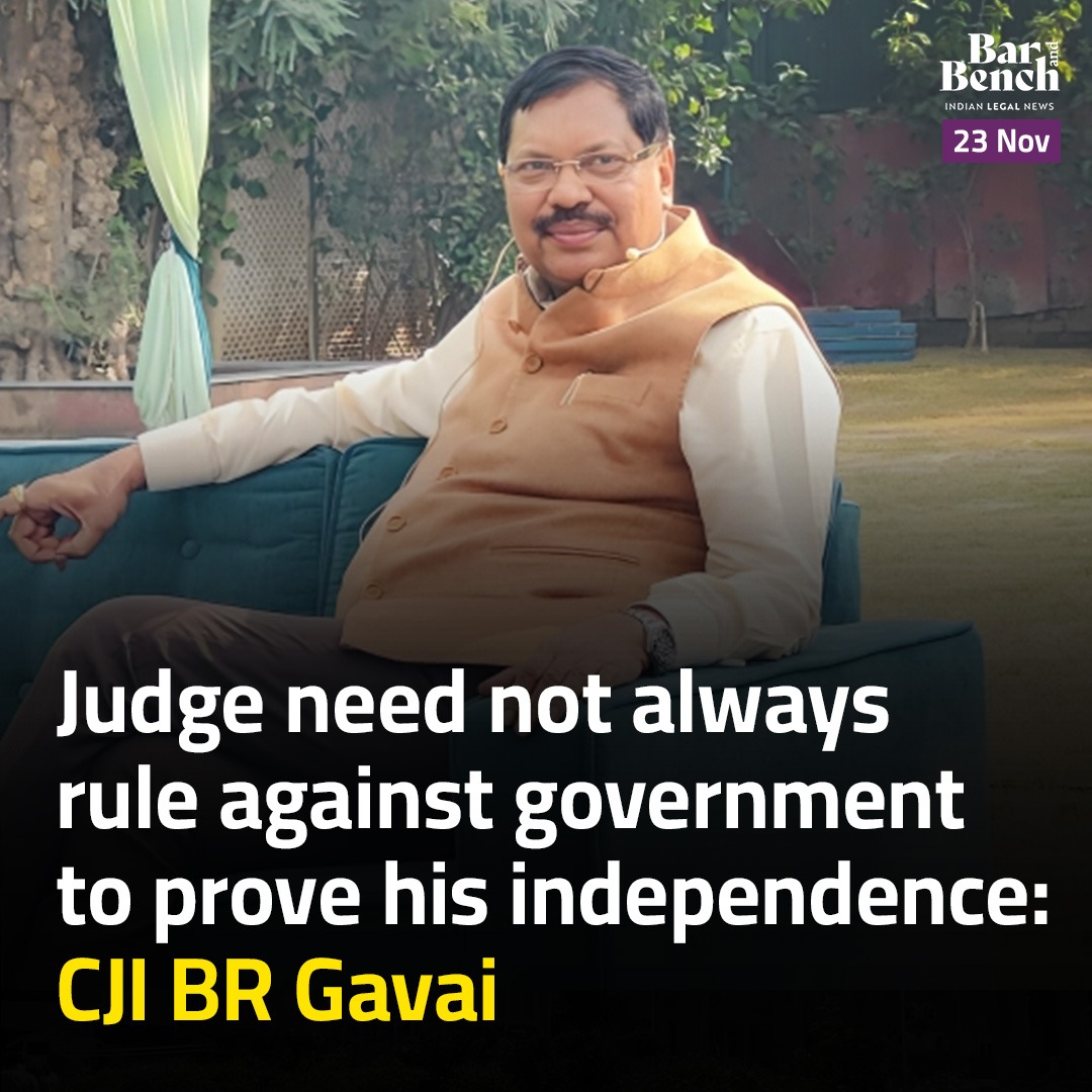 barandbench's tweet image. Judge need not always rule against government to prove his independence: CJI BR Gavai

Read here: barandbench.com/interviews/jud…