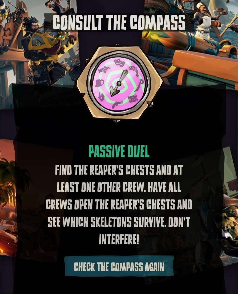 L3G3ND1660's tweet image. Compass of Chaos #22 , Battle between necromancer #BeMorePirate #SeaOfThieves #CompassOfChaos
@SeaOfThieves