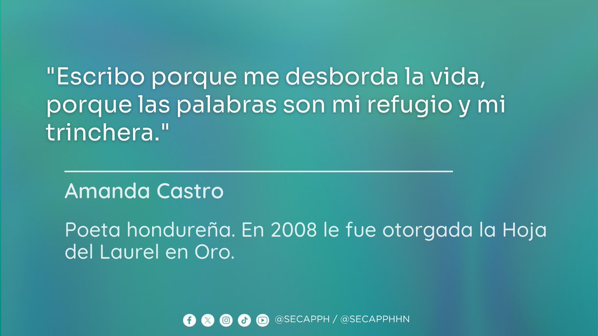SECAPPH's tweet image. #SECAPPHHoy La vida nos desborda, y las palabras nos rescatan. 💬

​Amanda Castro lo dijo: las palabras son refugio y trinchera.

​¡Celebramos su legado poético! 💜

#FraseDelDia #Secapph #AmandaCastro