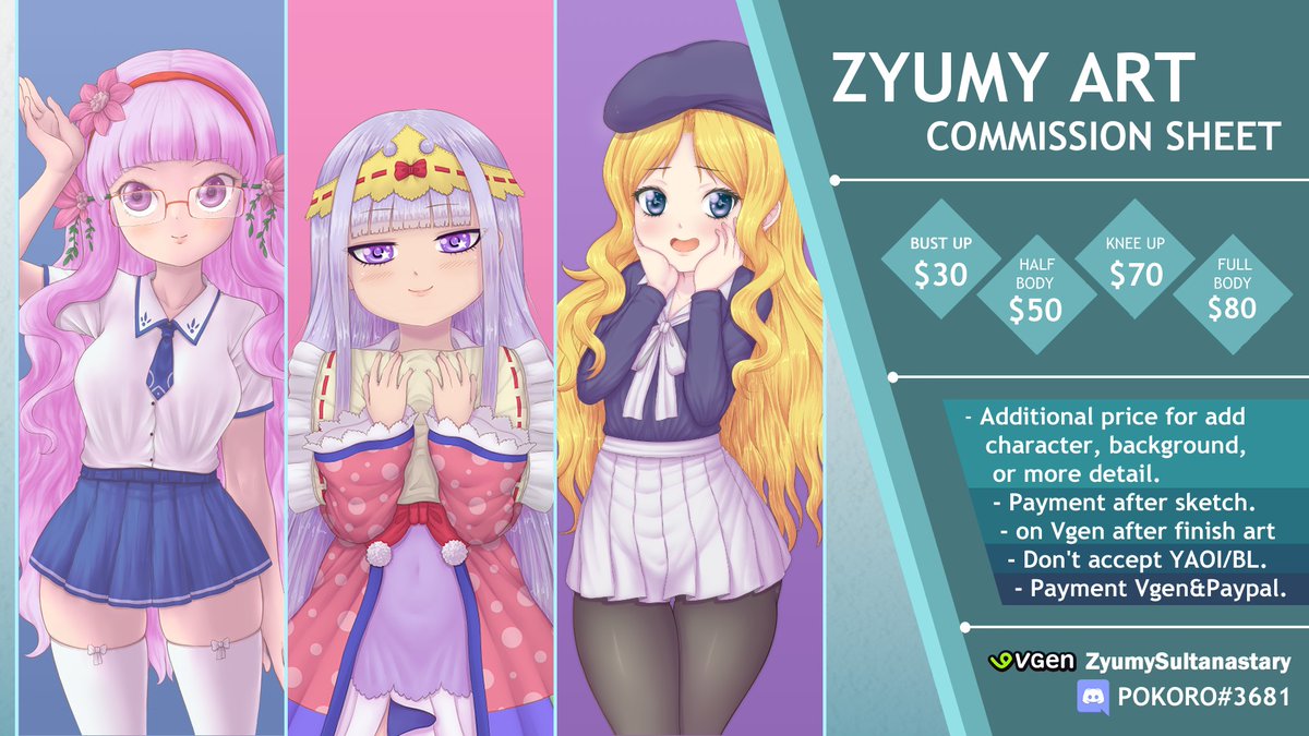 Zyumy_Art's tweet photo. I'm open comms 
By the way, I must buy new device.. I think my device now so old, all software drawing now it's so heavy :(
Maybe someone will help me, i'm hope that will come true. 

#VGen #VGenComm #VGenComms #vgenartist #opencomms #opencommission #animefanart #animegirl #oc https://t.co/4zuiAQeJXw