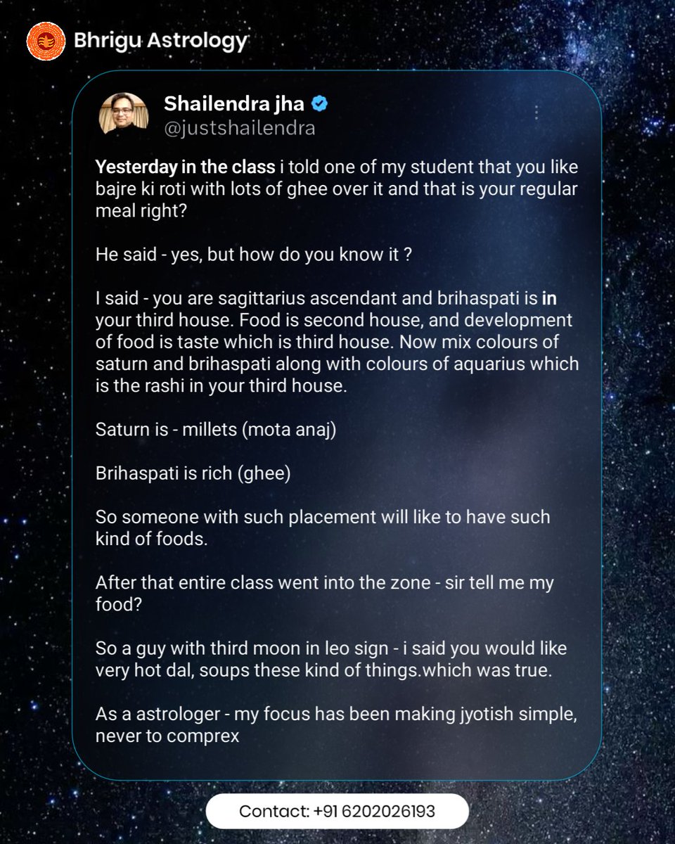 BhriguAstro_'s tweet image. “Food habits aren’t random — they’re written in your chart. ✨
A simple blend of houses, planets and signs can reveal what you naturally crave.
This is the power of Vedic Astrology when decoded with clarity.
#VedicAstrology #ChartReading #AstrologyInsights #BhriguAstrology”