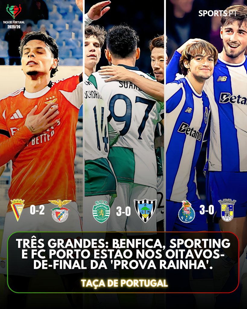 _SPORTSPT's tweet image. 🏆🇵🇹 RESUMO TAÇA DE PORTUGAL: BENFICA/SPORTING/FC PORTO.

👀 instagram.com/p/DRZgYeDCOFW/

#TaçadePortugal #SLB #SCP #FCP #SportsPT