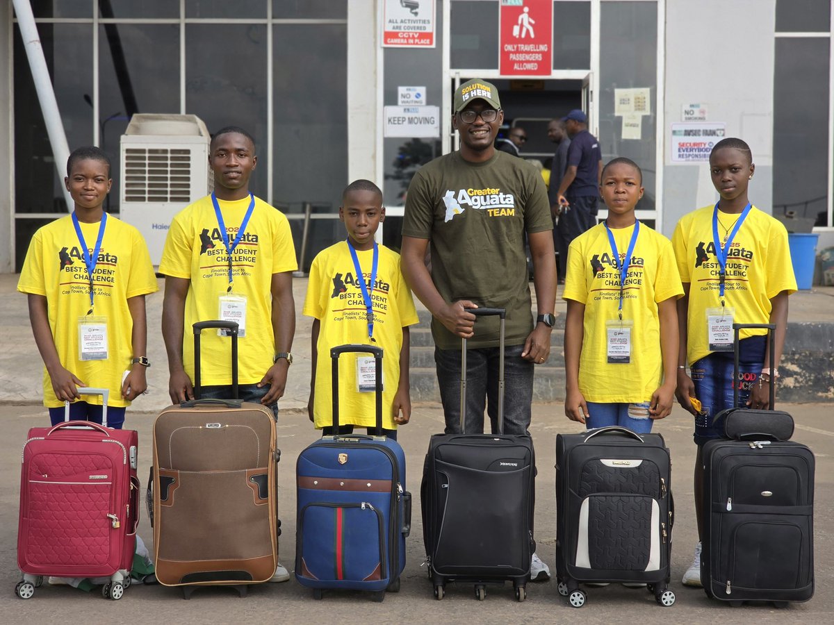 buezeofobuike's tweet image. To the glory of God, the 2025 Aguata Champions are set to depart Nigeria to Cape Town via Bole International Airport, Addis Ababa. 

The Champions are the finalists of the 2025 Aguata Best Student Challenge. 

While in Cape Town, they will be engaging in a transformative tour to…