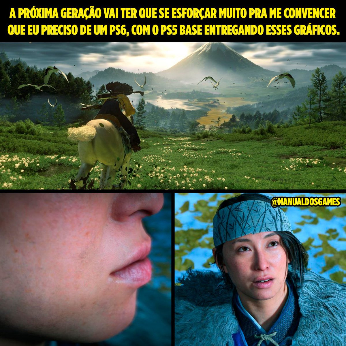 ManualdosGames_'s tweet image. Pra mim, já chegamos no auge da qualidade gráfica dos games. E você, acha que o PS6 ainda consegue entregar um salto realmente grande?
