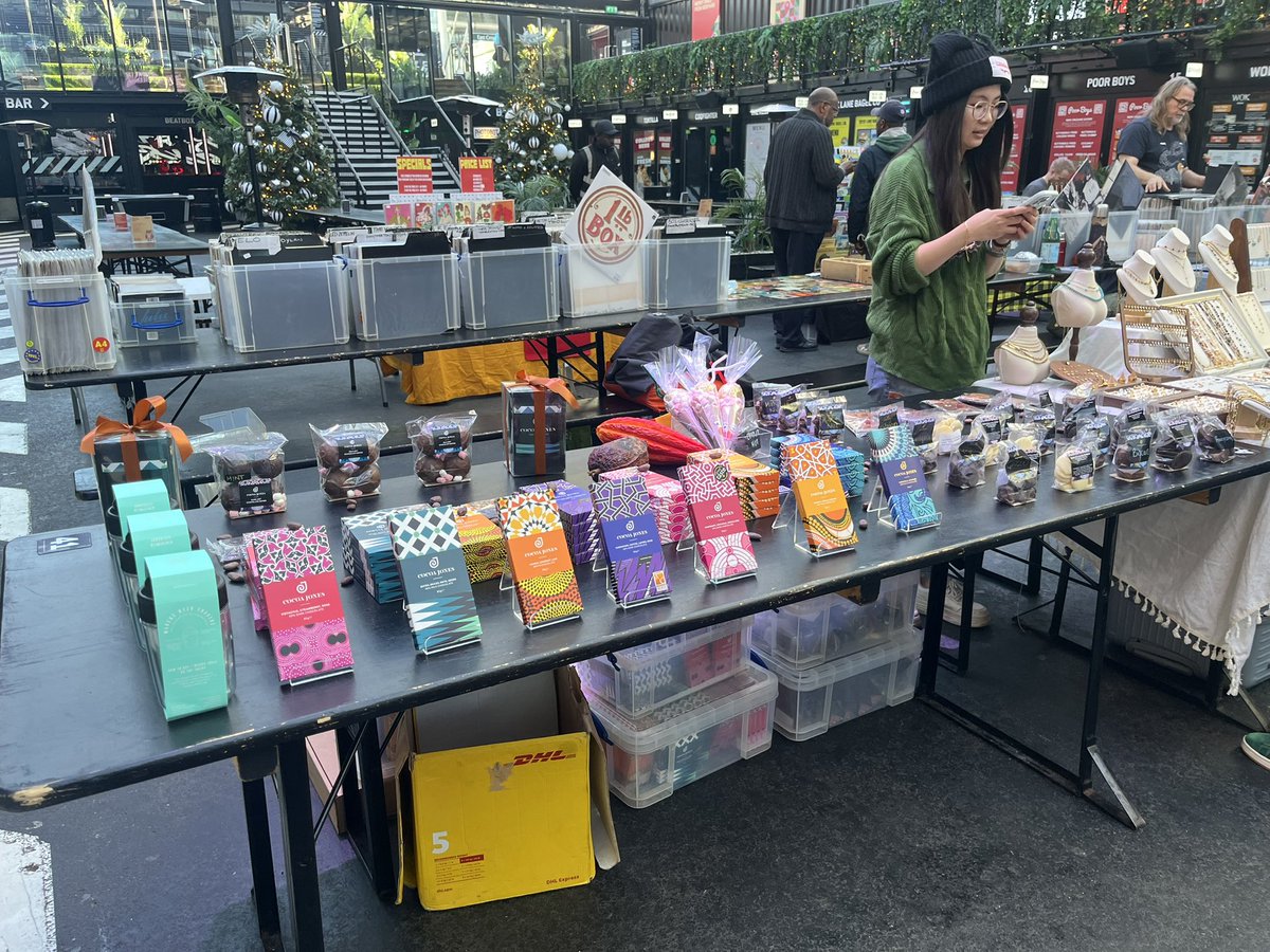 It may be cold outside but it’s lovely and warm inside here. We’re at Big Market in Box Park Croydon, with lots of vinyl, books, jewellers alongside great coffee, pizza and The Argentinian Grill. Come and join us for great music from <a href="/robpursey/">Rob Pursey</a> and, of course, lots of chocolate.