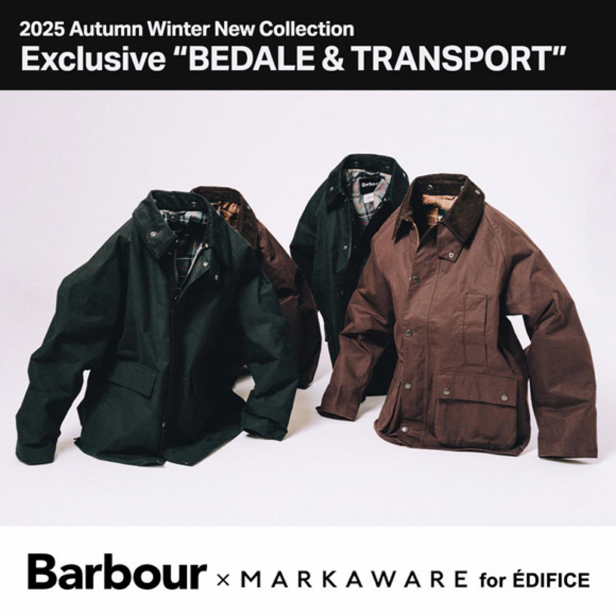 Barbour for MARKAWARE & EDIFICE 25AW 別注 完売していた BEDALE 