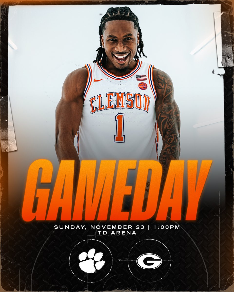 ClemsonMBB's tweet image. Charleston Classic Championship game today!

#ClemsonGRIT 🆚 Georgia
🕐 1 PM
📍 TD Arena (Charleston, S.C.)
📺 ESPN
📻 Clemson Athletic Network
🎟️ bit.ly/3X9gqJA