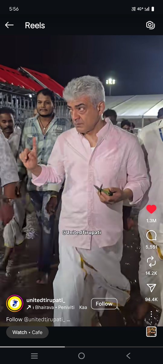 Ayya normal thirupathi temple visit crossed organic 1.3M+ likes with 21M+ views in Instagram 🔥

#Ajithkumar𓃵 Stardom 👑