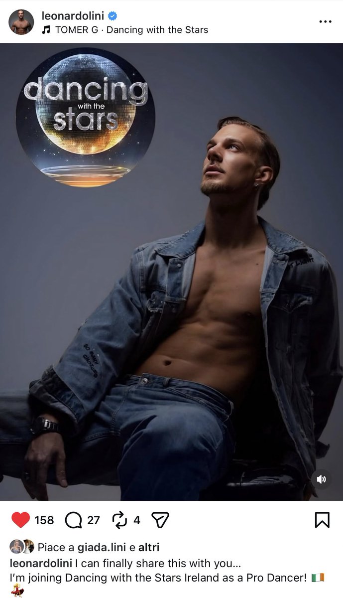Leonardo Lini, fratello di Giada ed ex concorrente di Amici, entra a far parte del cast dei maestri di Dancing with the Stars Irlanda 💃🏻🕺🏻 

#BallandoConLeStelle