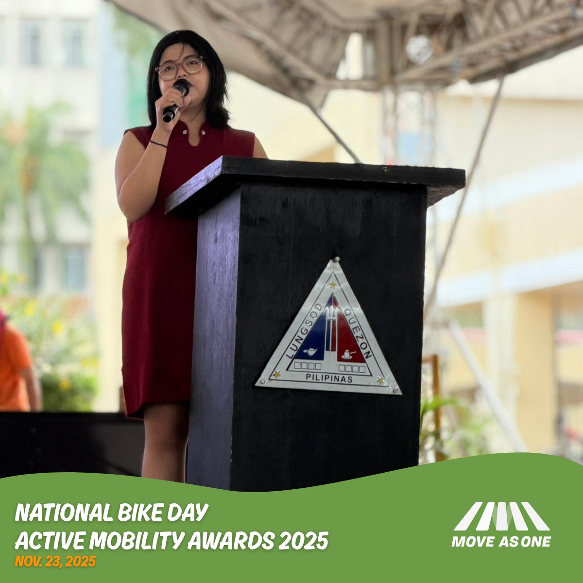 MoveAsOnePH's tweet image. Ang ganda ng araw na ’to. 💚 Dumalo ang Move As One at nagbigay ng keynote sa National Bike Day Active Mobility Awards sa QC, kasama ang DOTr, DPWH, DOH, DILG, LGUs, at advocates.

Nakaka-inspire makita ang sigla ng bike community at suporta para sa active mobility. 🚴‍♀️✨