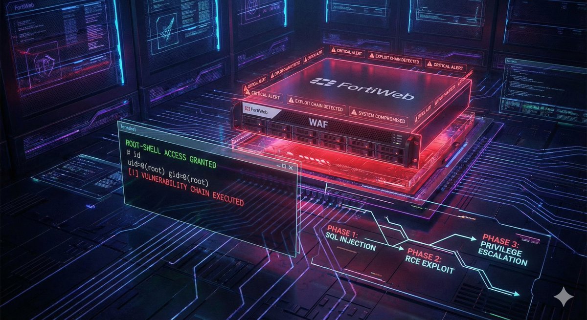 FindSecCyber's tweet image. 🚨 New #Metasploit module just weaponized two FortiWeb 0-days — CVE-2025-64446 &amp;amp; CVE-2025-58034.

Attackers can now go from no auth → full root RCE in seconds.

Read More:
findsec.org/index.php/blog…

 #CyberSecurity #Fortinet #Canada #CanadaCyberAwareness