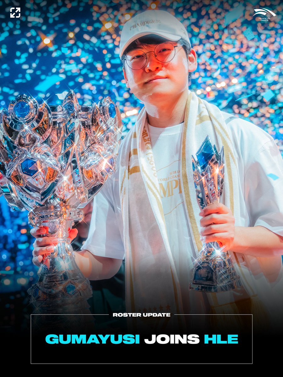 lolesports's tweet image. The three-time World Champion Gumayusi joins @HLEofficial!