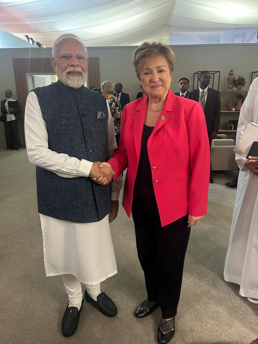 narendramodi's tweet image. Interacted with Ms. Kristalina Georgieva, Managing Director of the International Monetary Fund on the sidelines of the Johannesburg G20 Summit.

@KGeorgieva 

@IMFNews